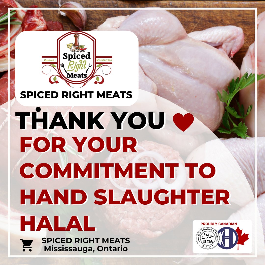 HMA_Canada's tweet photo. Consciously Sourced: Indulge in the Superiority of Halal Hand Slaughtered Meat.
#HmaCanada #halal #halalcanada #halalgta #halalrestaurant #hmacertified #halalgood https://t.co/FsWl0zv0sT