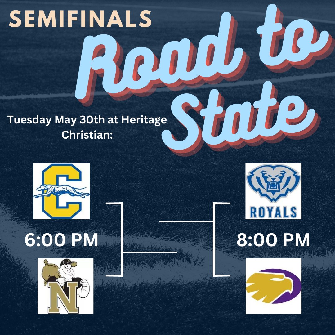 The final four! Catch the 2A Semifinals Tuesday, May 30th @ Heritage Christian #INGLA23 #maymadness