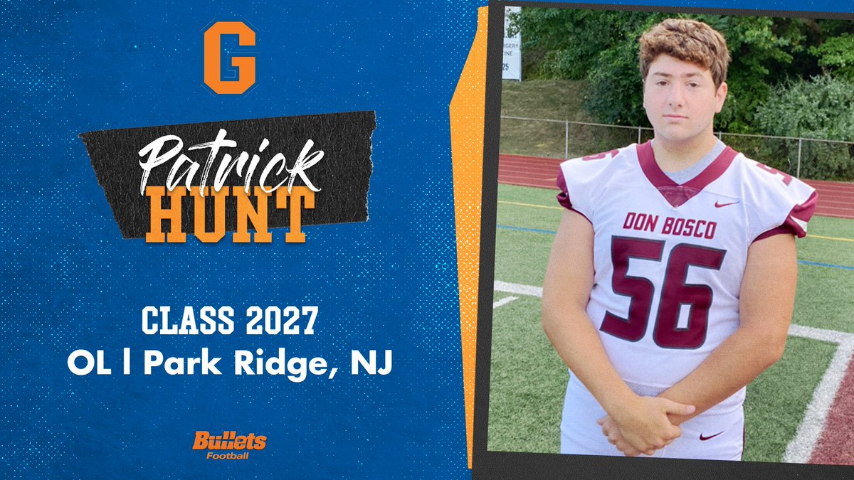 GburgFB's tweet image. Our next Bullet is Patrick Hunt! Pat is an OL from Park Ridge, New Jersey and prepped at Don Bosco.

#GettysburgGreat
#4For40Years
#ChampionshipCharacter