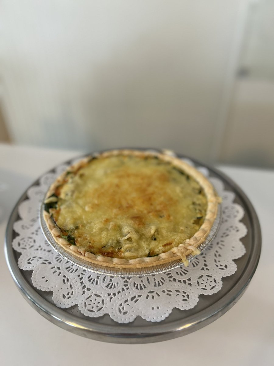 Our Crabmeat, Spinach, & Artichoke Quiche. Please call 504.899.7303 to place your order for pickup.  #nolatwitter #cheznouscharcuterie #gourmetcuisine #gourmetfood #neworleans #southernfood #southerncooking #creolefood #creolecooking #cajunfood #cajuncooking #preparedmeals