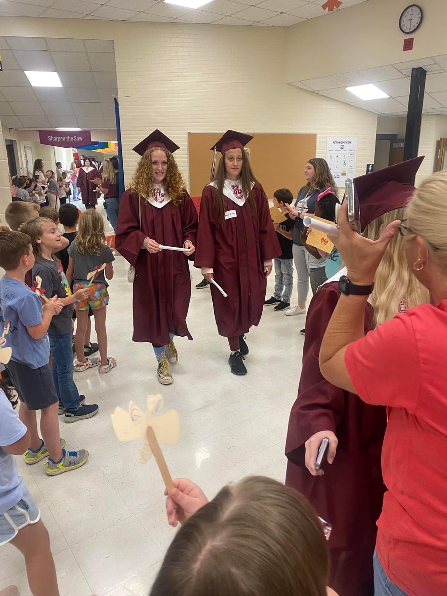 Hugs, tears, &amp;smiles! Seniors walked the hallways of their former elementary&amp; middle schools &amp;handed out life-impact diplomas. They ended with a final walk around the high school led by the band. We are so glad we have this wonderful tradition in place. <a href="/HCHSColonels/">HCHS</a> <a href="/KyDeptofEd/">KY Dept of Education</a>