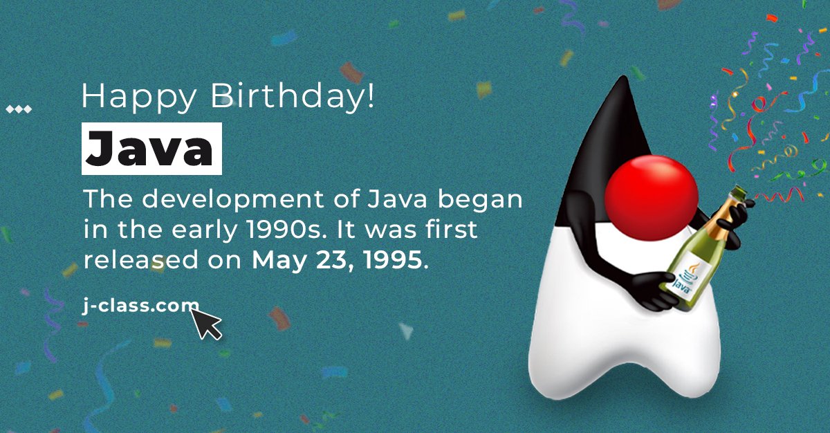 JClassSolutions's tweet image. Happy Birthday, #Java !
#28YearsOfJava 🎉🎂🎈