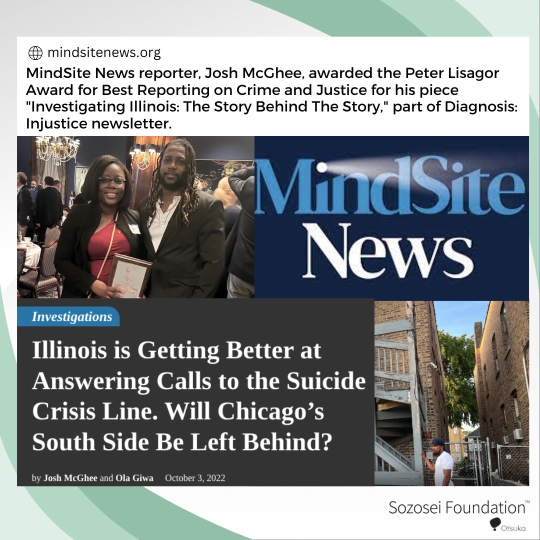 @mindsitenews reporter, Josh McGhee was awarded the #PeterLisagorAward for Best Reporting on Crime and Justice for, 'Investigating Illinois: The Story Behind The Story.' MindSite partnered with Ola Giwa at @WBEZ and with @BlockClubCHI for the story. lnkd.in/eMssBhSu