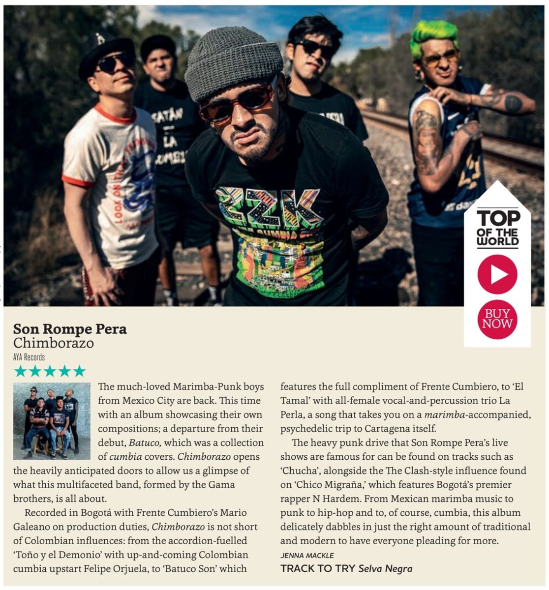 🔥 @Sonrompepera featured in <a href="/SonglinesMag/">Songlines Magazine</a> with their album ‘Chimborazo’ selected as top pick! “Chimborazo opens the heavily anticipated door to allow us a glimpse of what this multifaceted band, formed by the Gama brothers, is all about.”
Thanks @jennamackle!