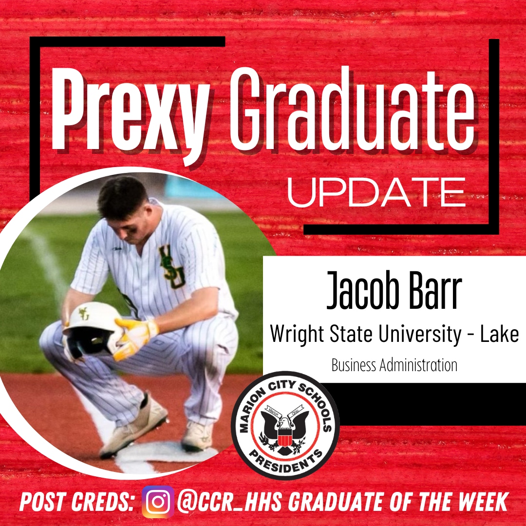 🏫 🎓 Our College and Career Readiness team has an update on Harding High School graduate, Jacob Barr! Jacob is showing his #prexyperseverance while majoring in business administration at Wright State University - Lake Campus. #WeRPrexies