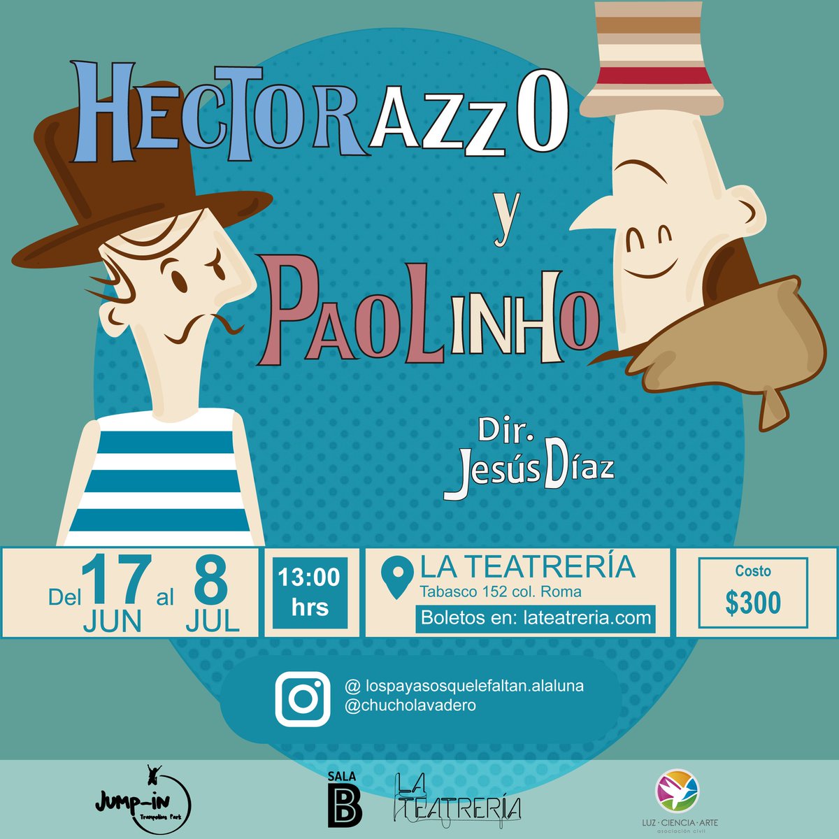 Este Sábado 17 de Junio estrena #HectorazzoYPaolinho en La Teatrería.
¡Un espectáculo lleno de risas y diversión que no te puedes perder!
Aparta tu lugar aquí 👉👉👉bit.ly/HectorazzoyPao…
