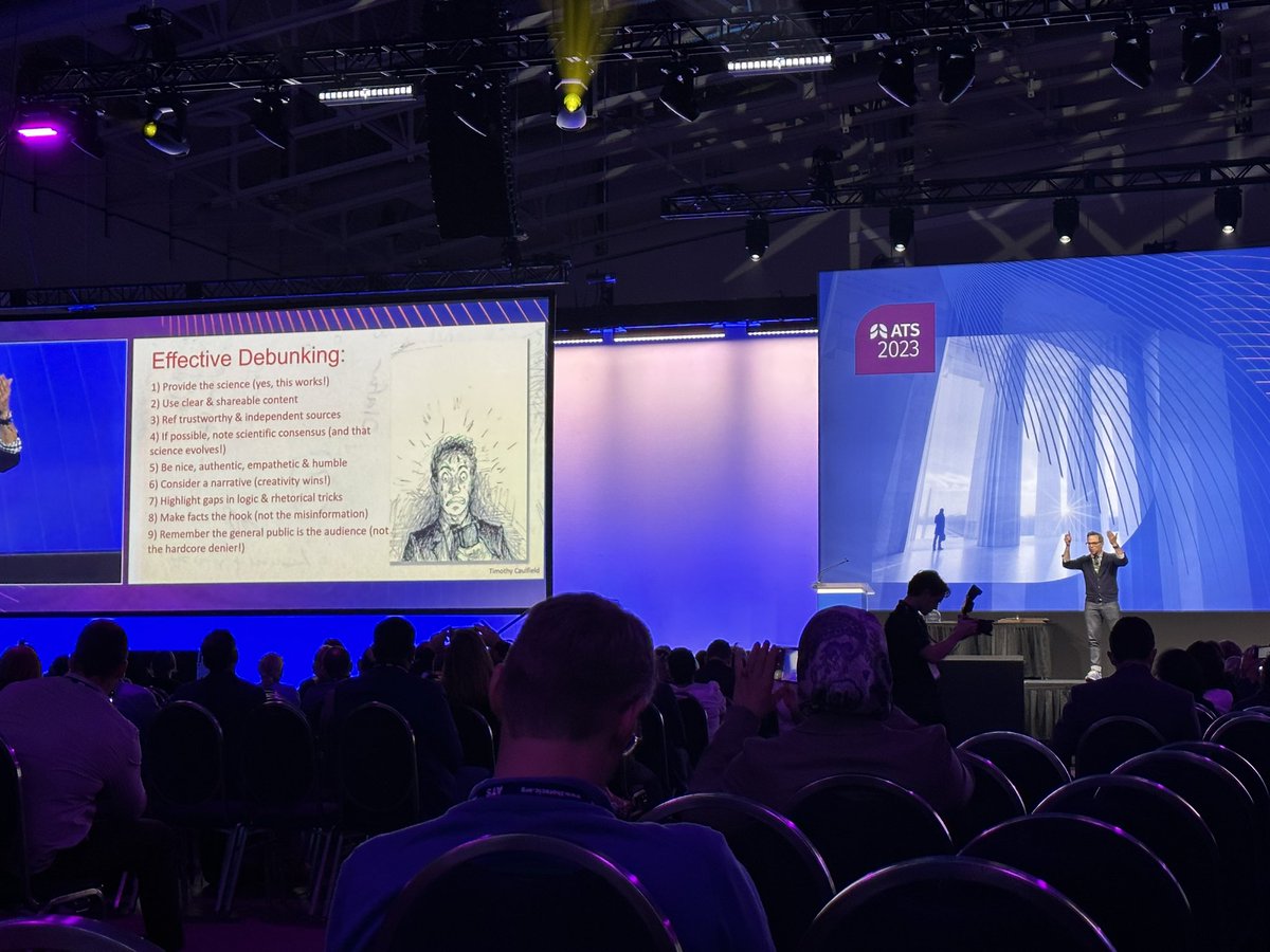 A definitive highlight from my first in-person @atscommunity meeting was today’s incredible keynote talk by fellow Canadian @CaulfieldTim on Health Misinformation! It’s so important to show compassion and empathy when debunking the truth. Go science!

@ScienceUpFirst #ATS2023