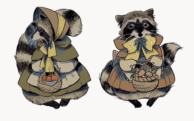 Two chonky raccoons