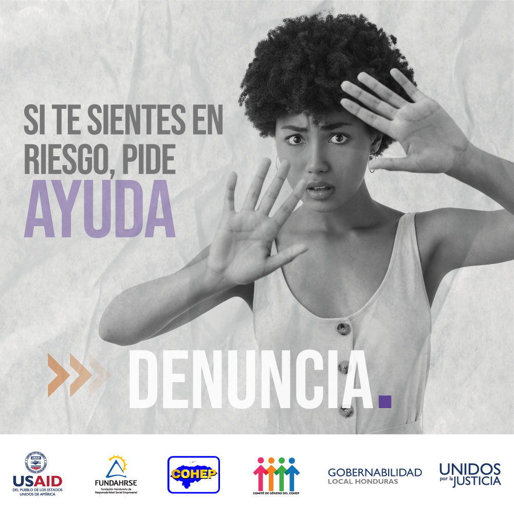 ¡Rompe el ciclo y busca ayuda! #CortaLaViolencia.

Si tienes una emergencia, llama al 911

Consultorio Jurídico Gratuito de la UNAH brinda atención legal y psicológica llama a: 2216-5146 ó 2216-5147
Unidad de Desarrollo Integral para la Mujer y la Familia (UDIMUF) brinda asesoría