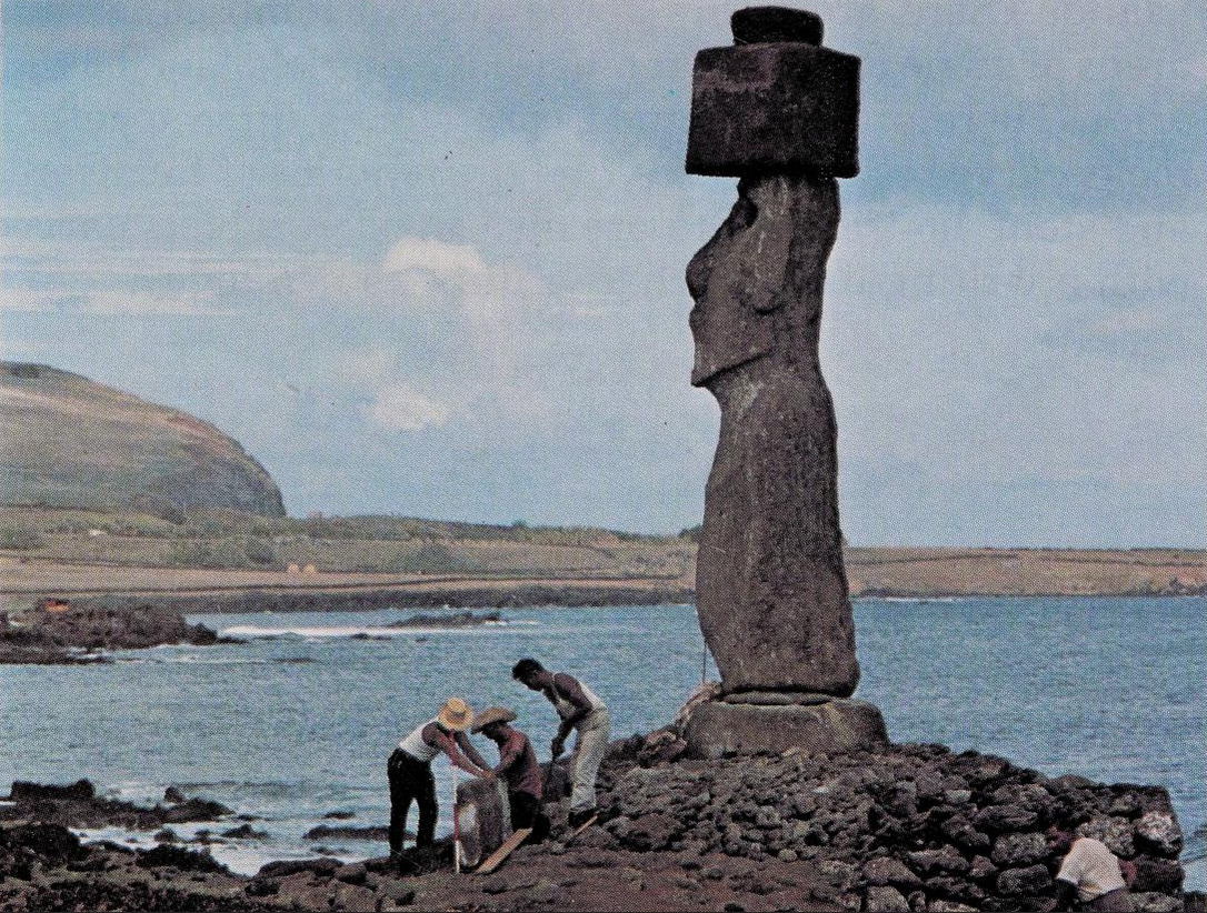 Easter Island, 1983. The colossal stone sculptures of Easter Island (known as moai) predate the arrival of Europeans in Oceania by several centuries.
