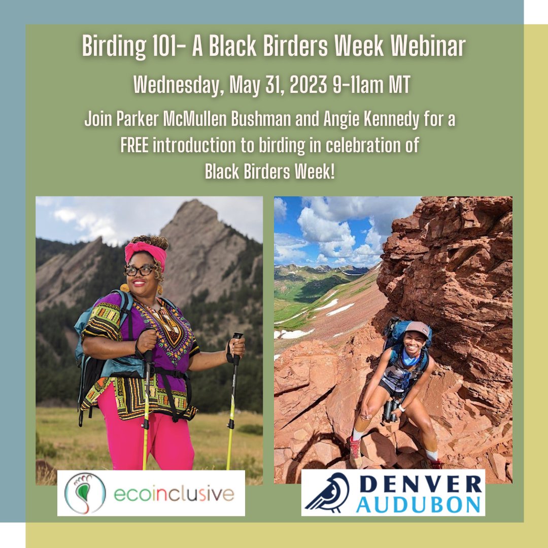 New to birding? Join Angie Kennedy and me next Wednesday for an introduction to birding in celebration of Black Birders Week! 

Register Today! ow.ly/NtP450OuS0L
