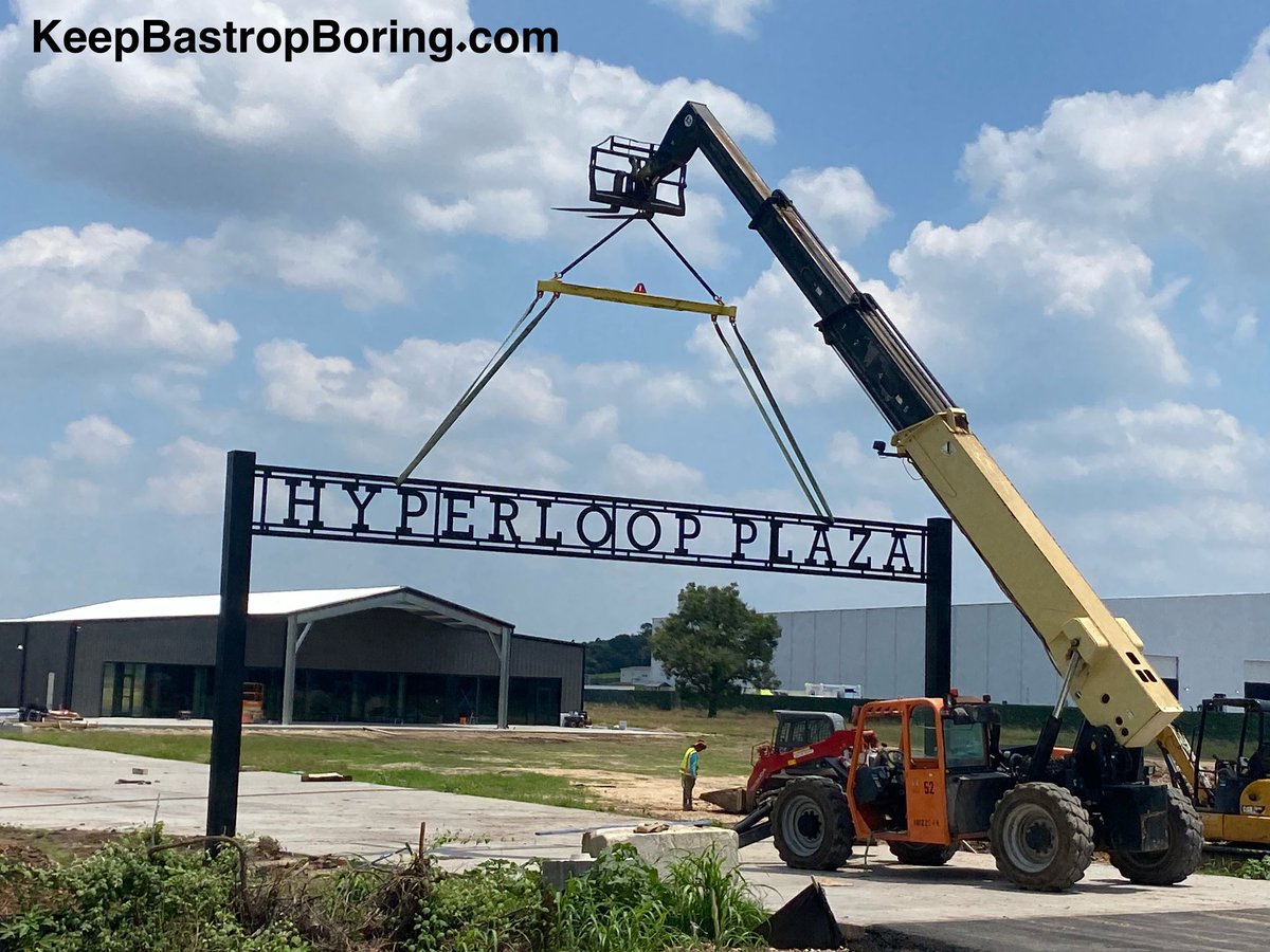 This is new. Hyperloop Plaza @boringcompany HQ in Bastrop, TX