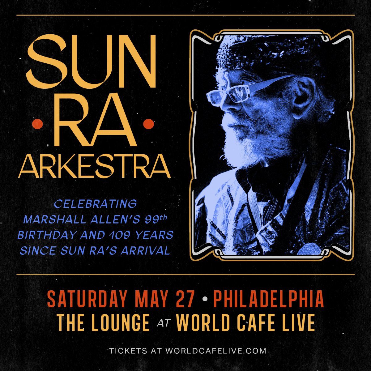 *Tonight* The legendary @SunRaUniverse have SOLD OUT The Lounge to celebrate Marshall Allen's 99th Birthday 💫