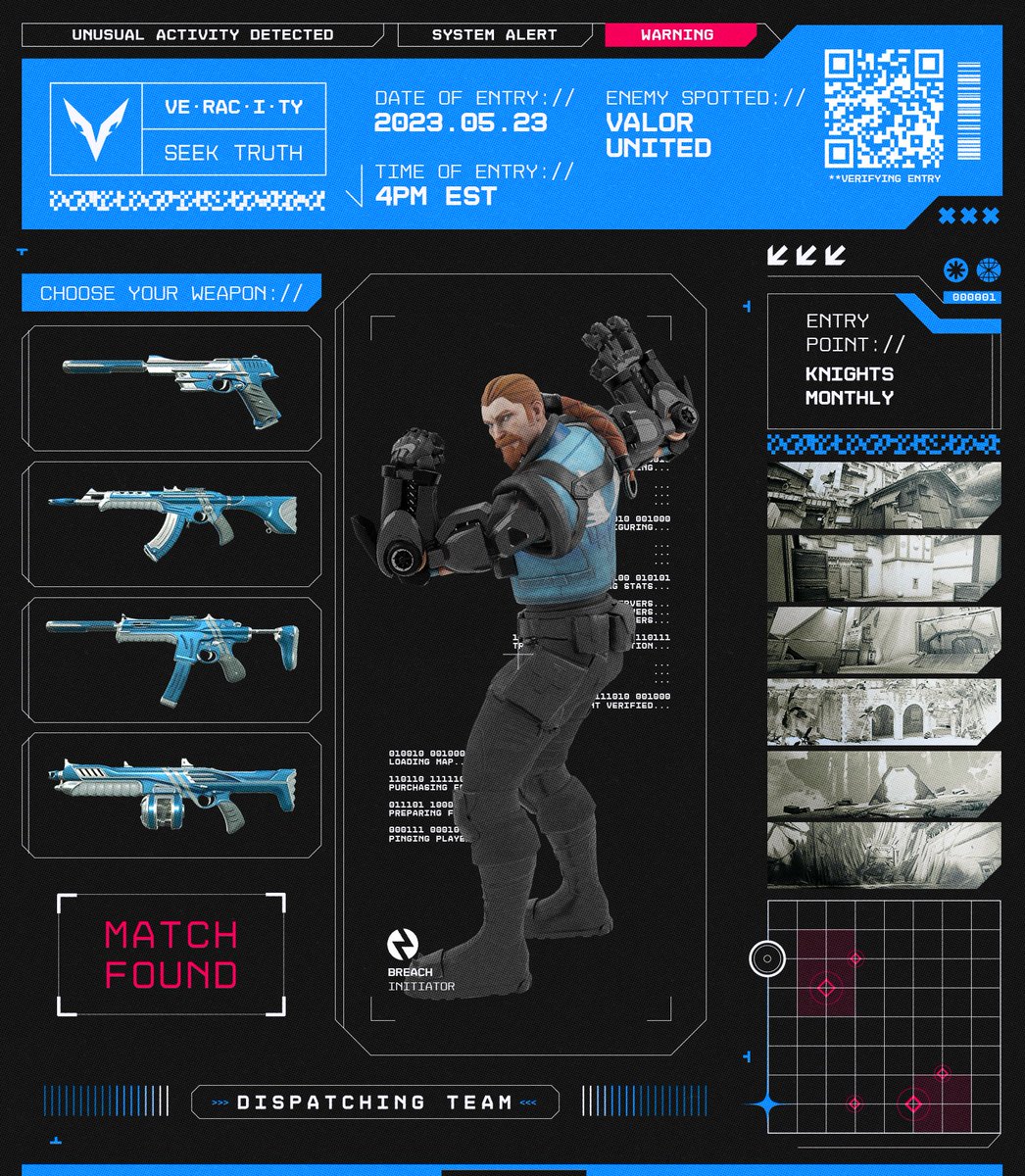 Veracity_GG's tweet photo. Attention all gamers,

Today we face off against some fierce opponents in the Knights Monthly tourney!

First up is Valor United at 4pm EST, keep an eye out for updates!

#Valorant || #SeekYourTruth || #WinCity https://t.co/XHX41OVaot