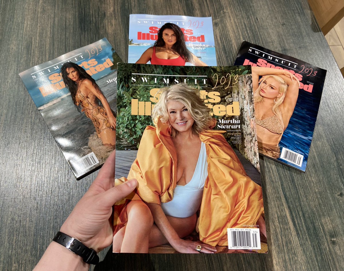 🚨It’s here!🚨 We have the swimsuit edition of Sports Illustrated featuring Martha Stewart (and others) ⚠️ note: we cannot place these on hold, they are first come first served with very limited quantities