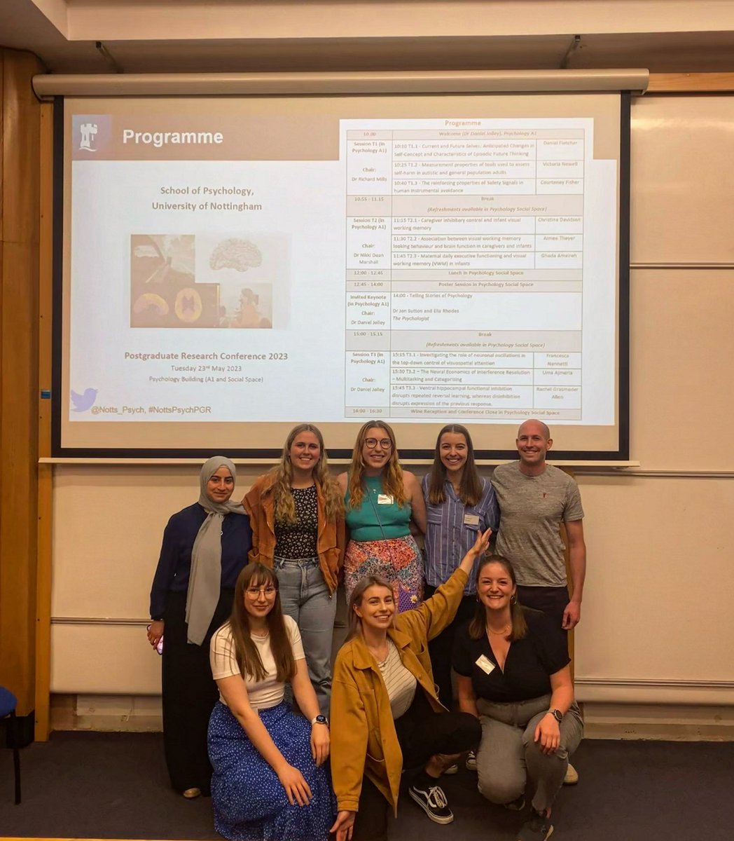 Special shout-out to our fantastic oral presentation speakers at the #NottsPsychPGR conference today. We are so proud of how confident and well you presented today. A big well done and thank you for sharing your hard work with us 👏👏👏