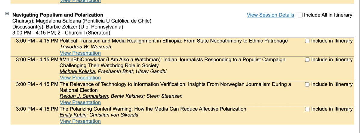 And hoping this panel has all the answers at 3 pm "Navigating Populism and Polarization" in 2 - Churchill featuring <a href="/bzelizer/">Barbie Zelizer</a> and <a href="/magdalenasaldan/">Magdalena Saldaña</a>  #ica23