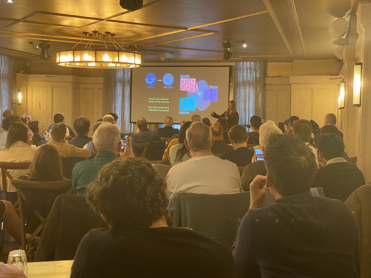 Muons and the secret to new physics - another amazing talk from Dr Rebecca Chislett #atomstogalaxies #pint23 <a href="/pintofscience/">Pint of Science UK</a> <a href="/TheBedfordPub/">The Bedford, Balham</a>