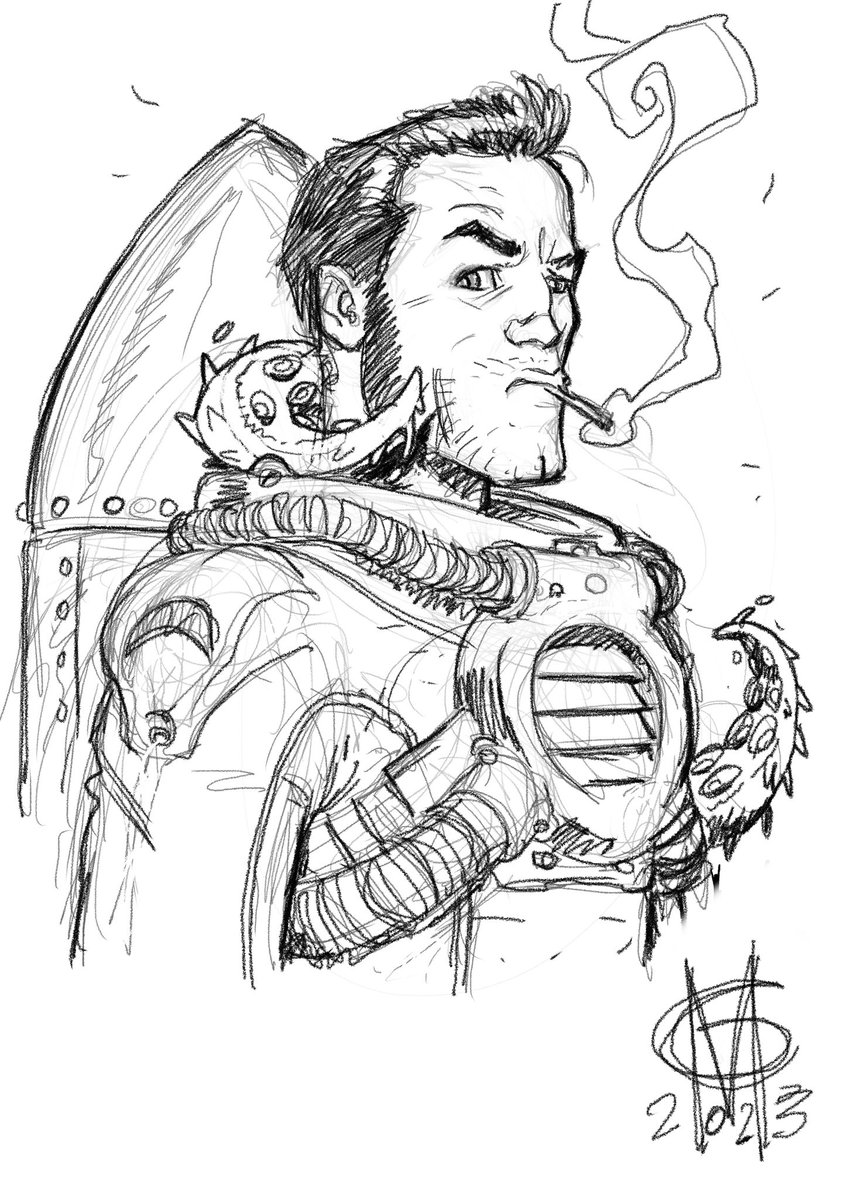 GMatteoni69's tweet photo. My sketch about #fearagent by @Remender https://t.co/M0dDV3jHD0