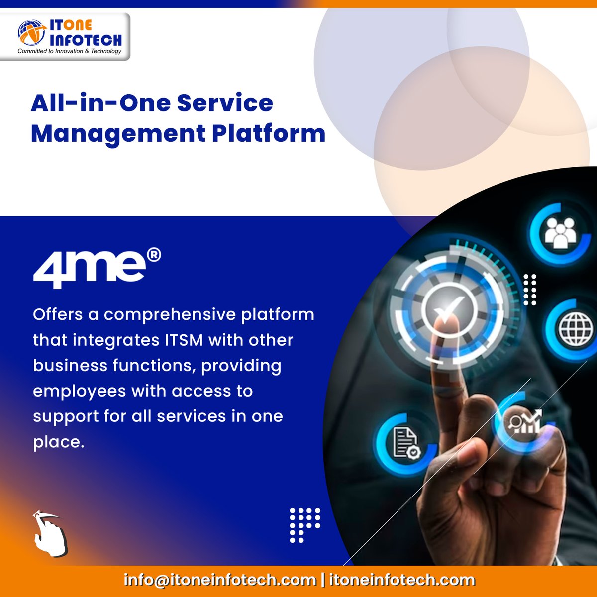 itoneinfotech's tweet photo. Revolutionize your Enterprise Service Management with 4me's Customer &amp; Provider-Centric approach.

We, ITone Infotech &amp; @4me partner to offer top-quality ESM solutions worldwide.

Contact us now at info@itoneinfotech.com to discover quality-driven solutions.

#itoneinfotech #4me https://t.co/iVdfhyer5C