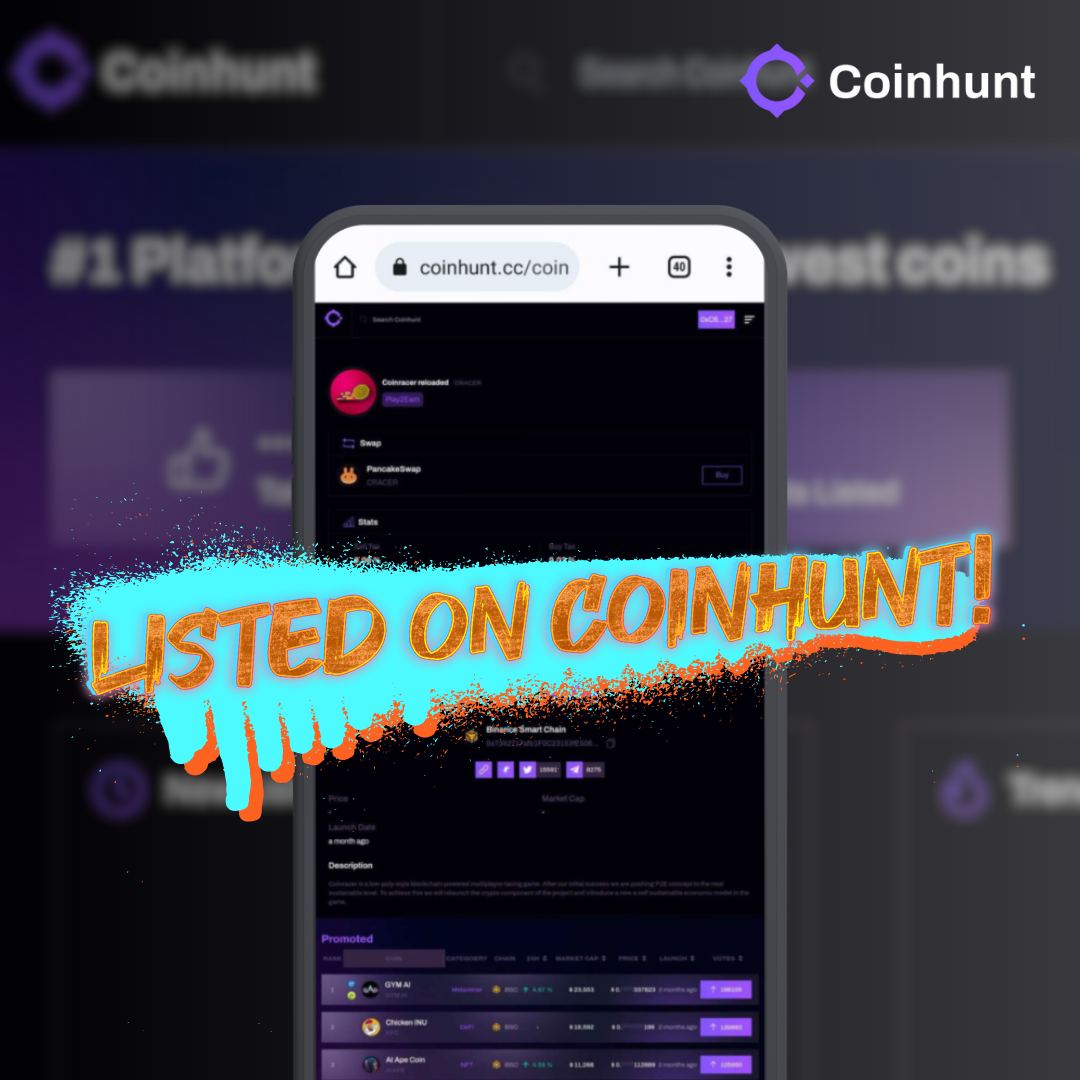 Coinracer: Reloaded Now Racing on <a href="/CoinhuntCC/">Coinhunt</a> 🔥

🏁 Vote for us daily to boost our rating on their discovery platform #cryptocurrencygems
