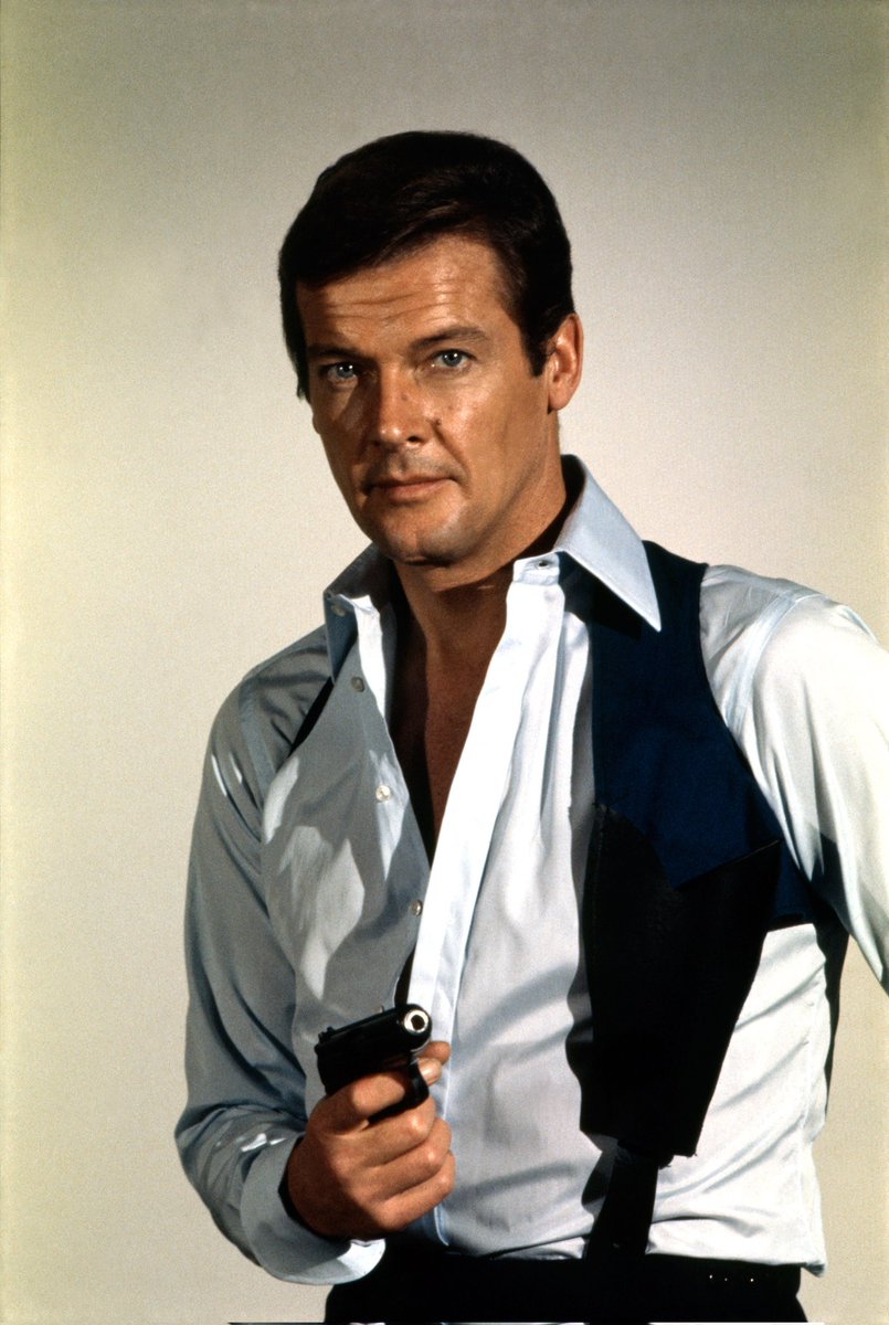 English actor Sir #RogerMoore died from cancer #onthisday in 2017. #JamesBond #KBE #LiveandLetDie #TheManwiththeGoldenGun #TheSpyWhoLovedMe #Moonraker #ForYourEyesOnly #Octopussy #trivia