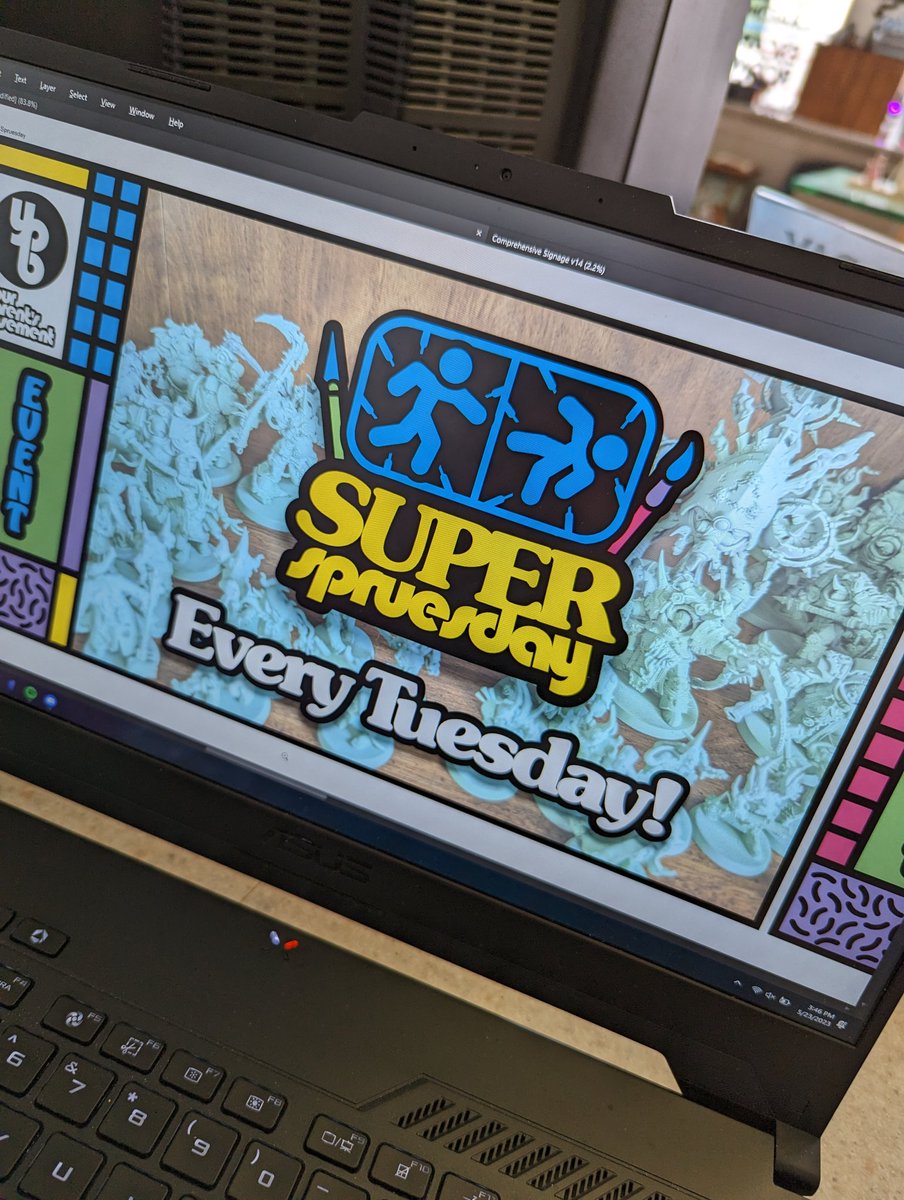 FRENDEN's tweet photo. Working on graphics for our evergreen, weekly events at @YPBPA. Tonight is Super Spruesday! https://t.co/XHBw54anzn