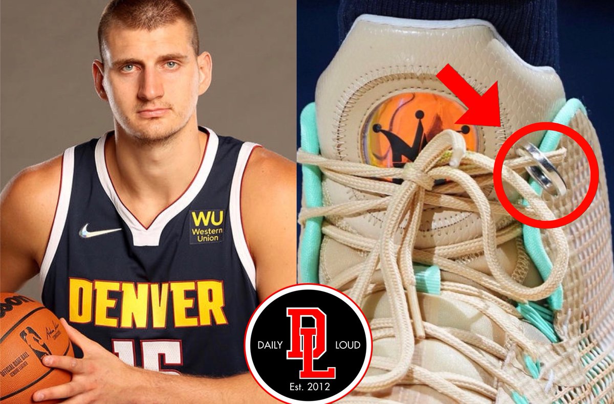 Nikola Jokić laces his wedding ring to his shoes before every game 💍