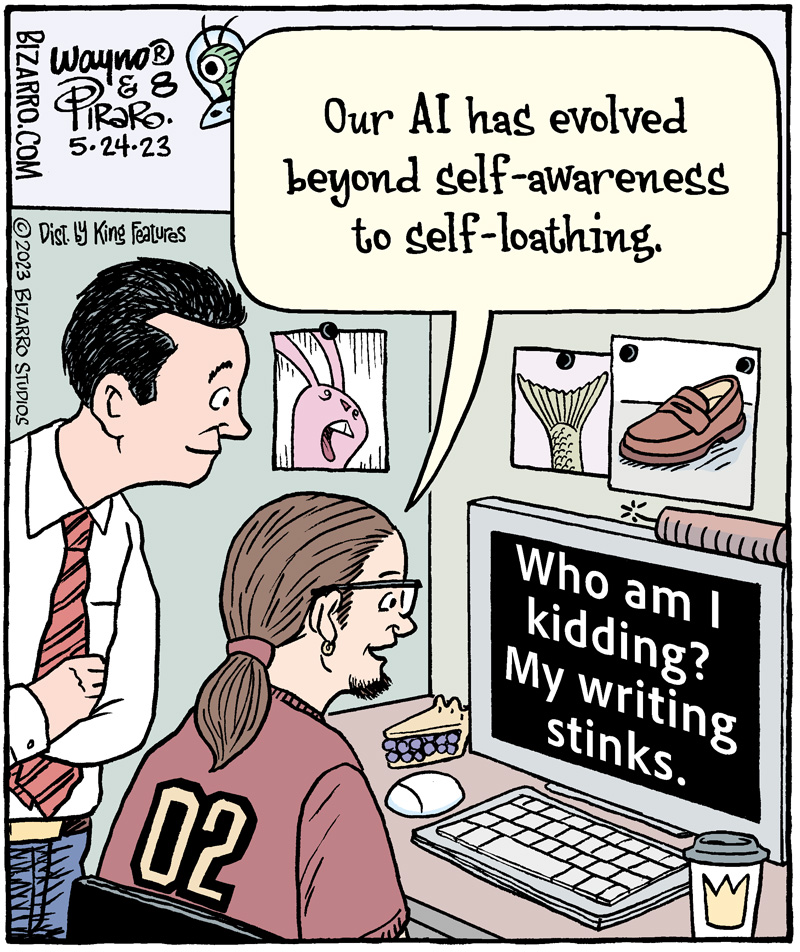 Software Downgrade
#comics #cartoons #writing #ai #impostorsyndrome #bizarro