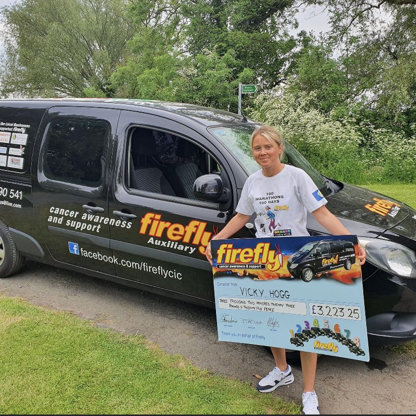 First cheque picture from one of my charities Firefly Cancer Awareness and Support. Huge thank you to Chewy,Paul and all the team for the amazing work you continue to do for cancer patients in Doncaster. 👏👏