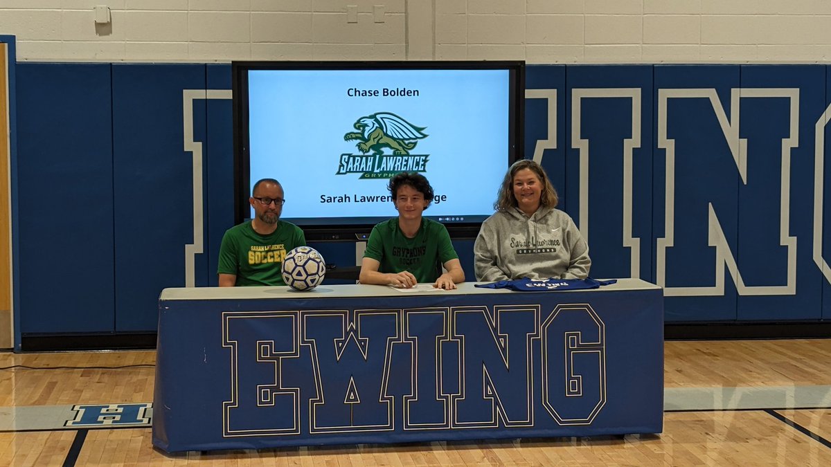 Ewing High School hosted a National Letter of Intent signing event for student athletes. Chase signed his letter to commit to the Sarah Lawrence College soccer  team. We are so proud of him and all of his accomplishments with <a href="/EHSSoccerB/">Ewing High School Men’s Soccer</a> during his Senior year.