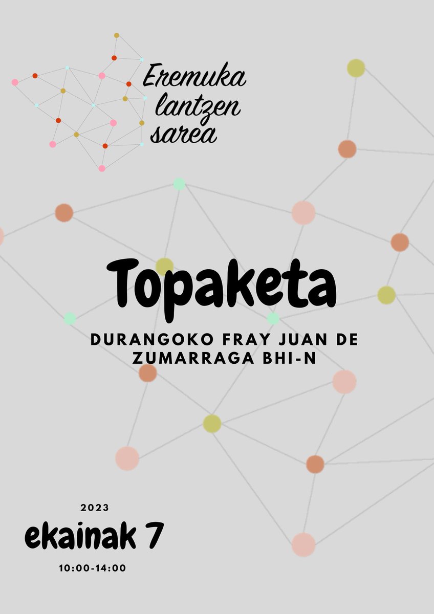 Datorren ekainaren 7-an #eremukalantzentopaketa izango dugu Durangoko Institutuan. Eremuka Lantzen Sareko ikastetxeek ikasturtean egindako ibilbidea aztertu, esperientziak partekatu eta elkarrekin prozesuari buruzko hausnarketa egingo dugu. Infomazioa: oskarv@berrilasarte.eus