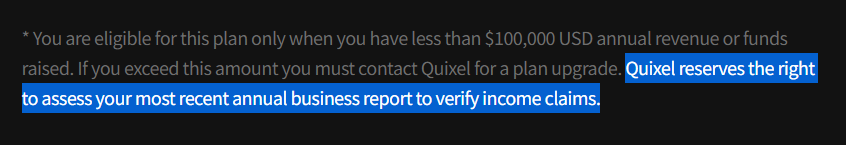 This seems kinda crazy. I don't feel comfortable using <a href="/quixeltools/">Quixel</a> because of this one line.