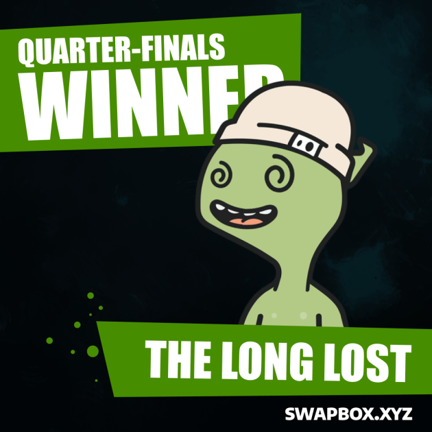 Congratulations to <a href="/LongLostNFT/">Long Lost</a> for a BIG win on Quarter-Final Match 4! 🥳

Ft the star players:
<a href="/DK42020/">Dk42-oh 💀🏎️💨🍕꩜🌱⚡</a>
@willcanconquer
<a href="/B_Michelle113/">Britt</a>
<a href="/Terriblty/">Banana🍌</a>
<a href="/RepBandito/">repbandito.eth</a>
@l0stinmandaland

Semi-final 1: <a href="/OnChainMonkey/">OnChainMonkey®</a> VS <a href="/LongLostNFT/">Long Lost</a>
Be ready to vote soon!💪

x.com/Swapbox_xyz/st…