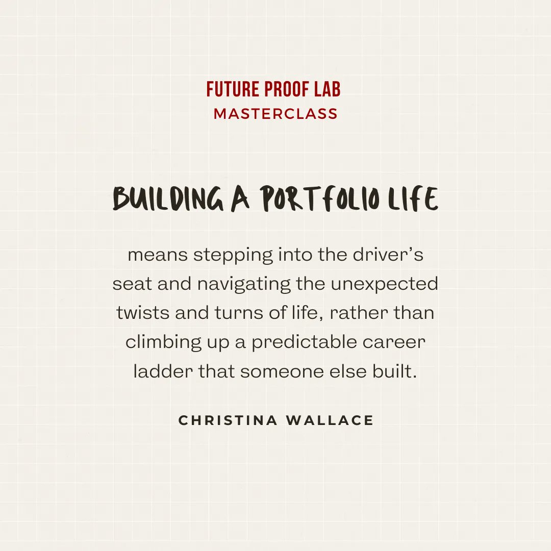 dianawudavid's tweet photo. Step into the driver’s seat of your career! 🚀
"Building a Portfolio Life means navigating the unexpected twists and turns of life, rather than climbing up a predictable career ladder." - Christina Wallace @cmwalla.
#FutureProofMasterclass
#FutureProofLab
#ThePortfolioLife https://t.co/I2lQh9UreN