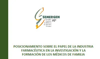 📌 Posicionamiento de <a href="/SEMERGENap/">SEMERGEN | Médicos de AP</a> sobre el papel de la industria farmacéutica en la investigación y la formación de los Médicos de Familia 
💻 buff.ly/3IA0B7U