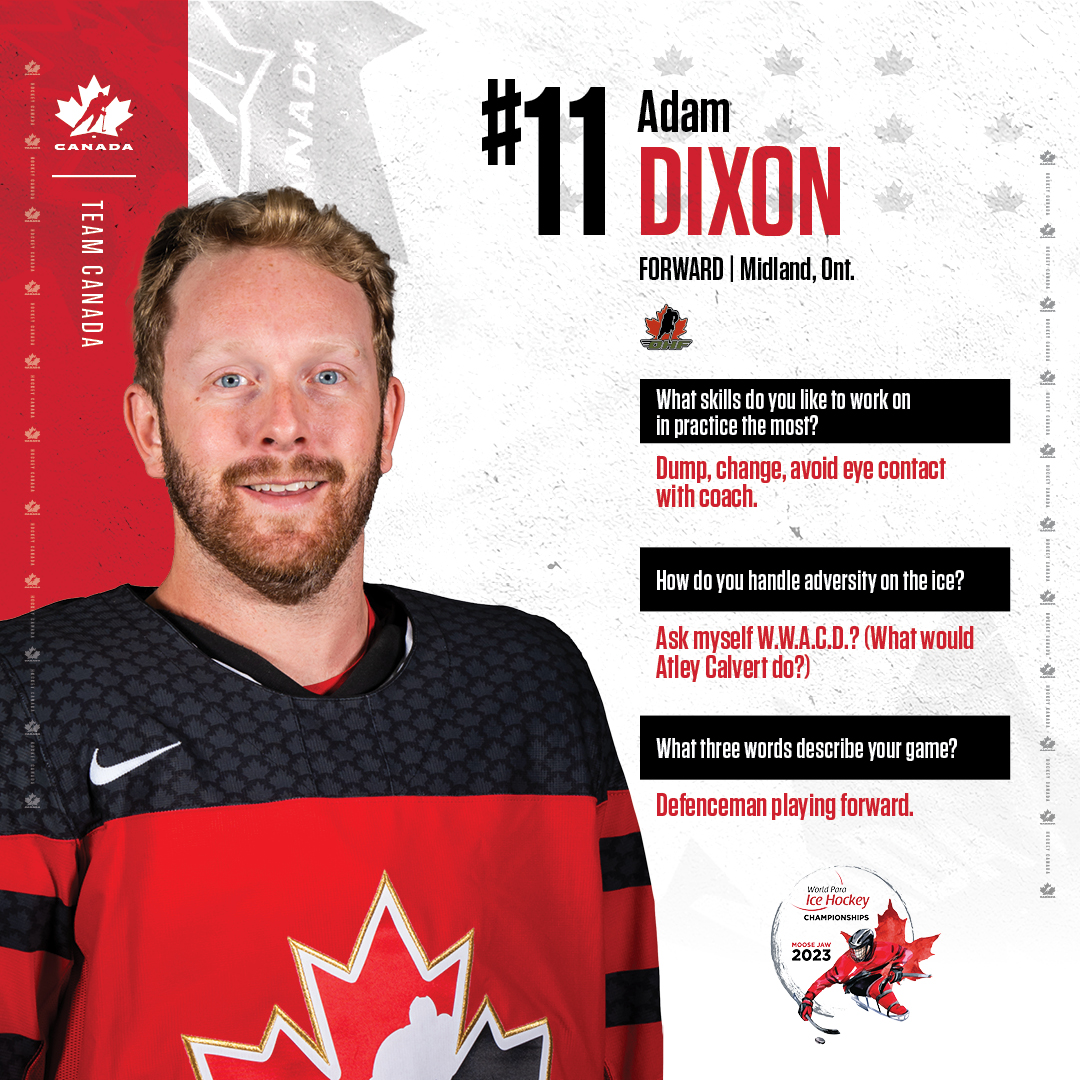 HockeyCanada's tweet photo. Get to know Team Canada! 🇨🇦

Faites connaissance avec Équipe Canada! 🇨🇦

🍁 @CorbynS09 
🍁 @11Dixons
🍁 Vincent Boily
 
#MooseJaw2023 | @paraicehockey https://t.co/VVqEMTcwB0