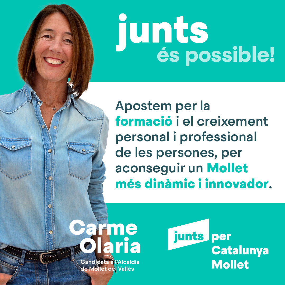 JuntsMollet's tweet photo. ✅ Apostem per la formació i el creixement personal i professional de les persones, per aconseguir un Mollet més dinàmic i innovador.
📌 Programa 2023: https://t.co/5Z7x4mhmai
#juntsespossible @carme_olaria #juntspercatalunyamollet #molletdelvalles https://t.co/Z09WtYgXPR