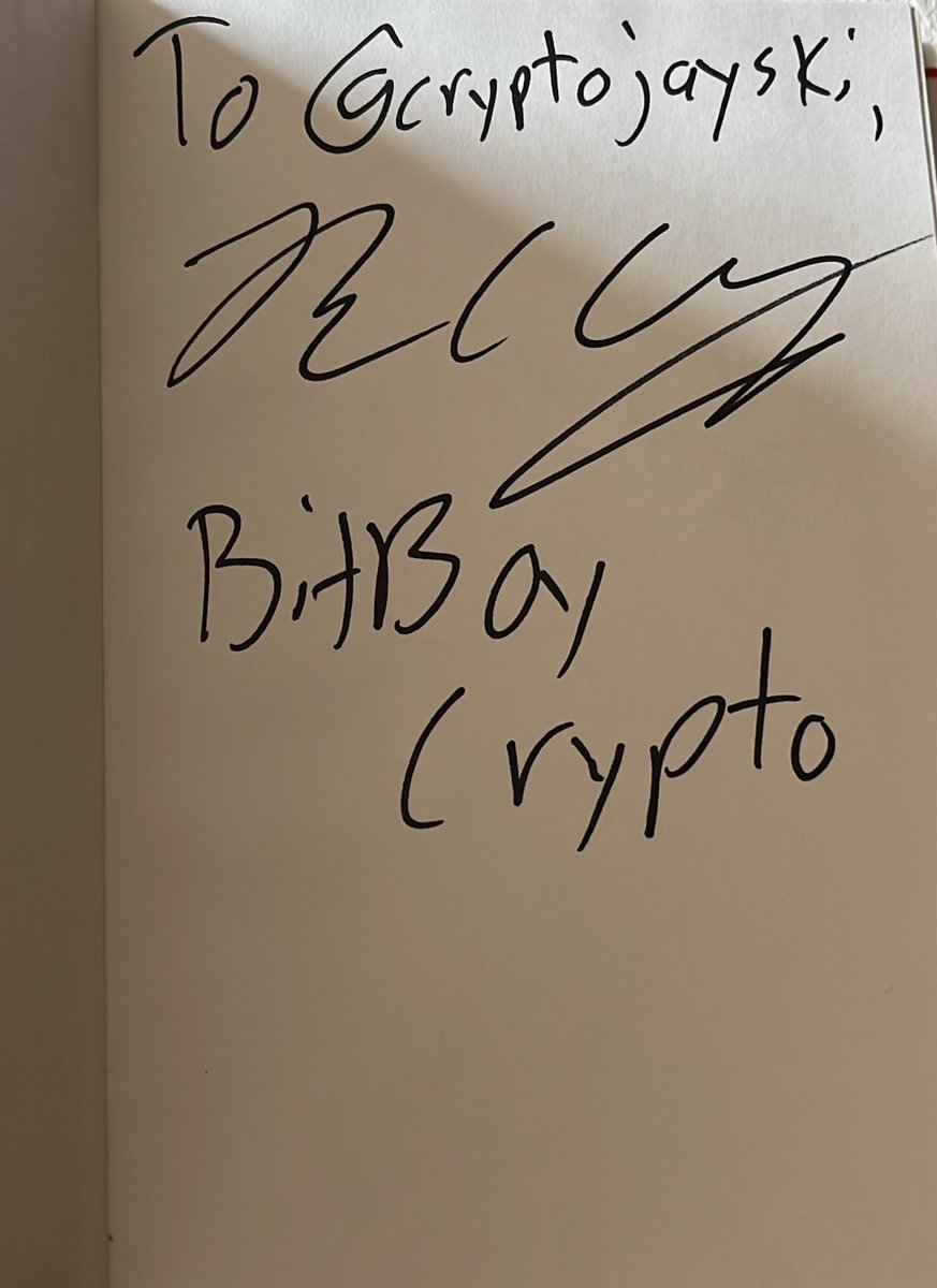 JVanceC's tweet image. S/o @Bitboy_Crypto for being a super REAL ONE, always has been! Signed sealed and delivered catching up to crypto book. I’m Keeping this one forever! Thank you my guy!