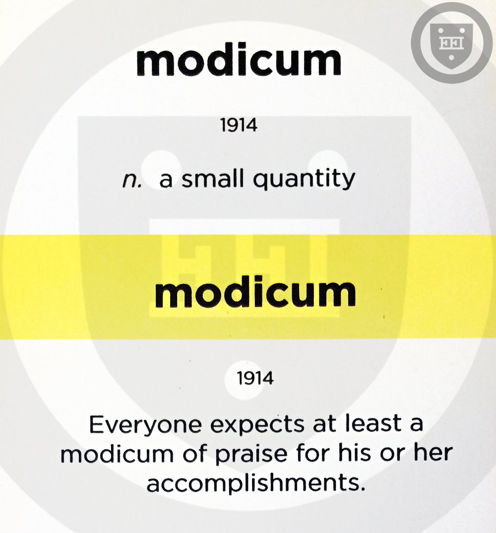 Modicum

(n.) a small quantity

#vocabulary #WordoftheDay
