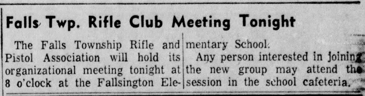 It's our 66th anniversary! 🥳 This article from the now defunct Bristol Daily Courier advertised our organizational meeting on April 30, 1958. #LetsGoShooting