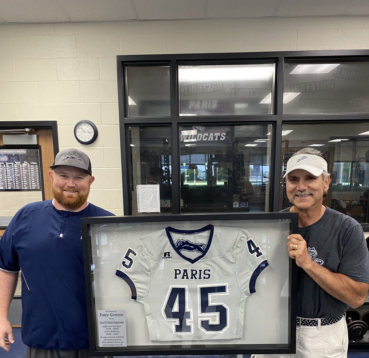 CoachLNorton's tweet photo. The end of an era.

The Godfather, Coach Grosso is hanging up the whistle after a 45 year career (30 years in Jefferson City, MO and 15 here at PHS).

I started at Paris with him in 2008 and glad to be here with him as he finishes out a Hall of Fame worthy career. https://t.co/Glgr5zBMEO