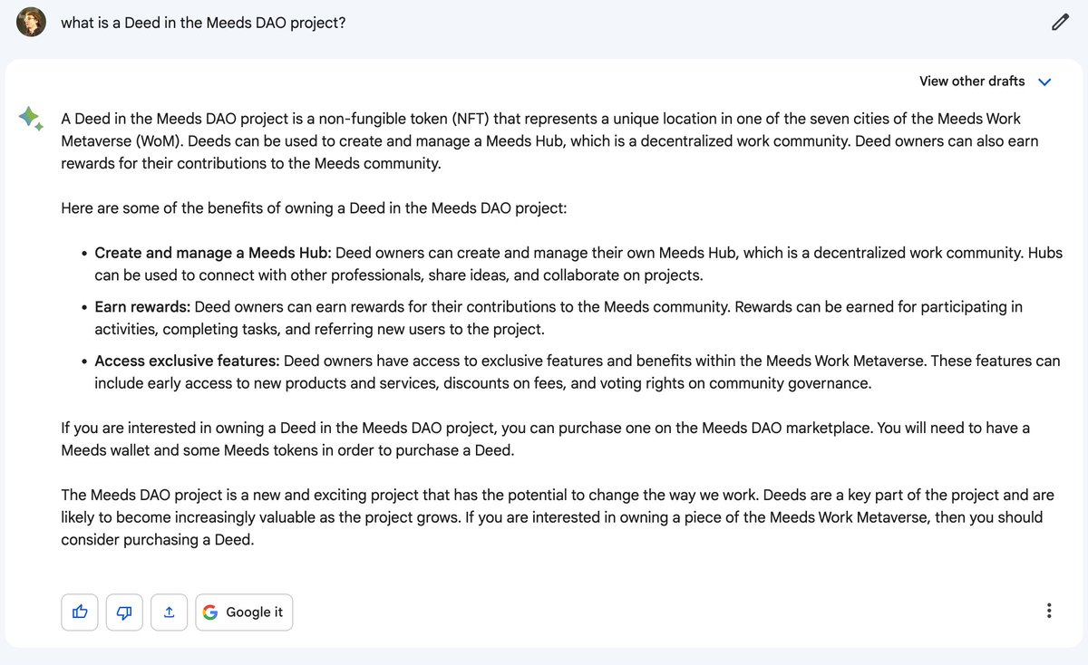 What is a $Deed in the Meeds DAO project?

by #GoogleBard 

#FutureOfWork #NFTCommunity