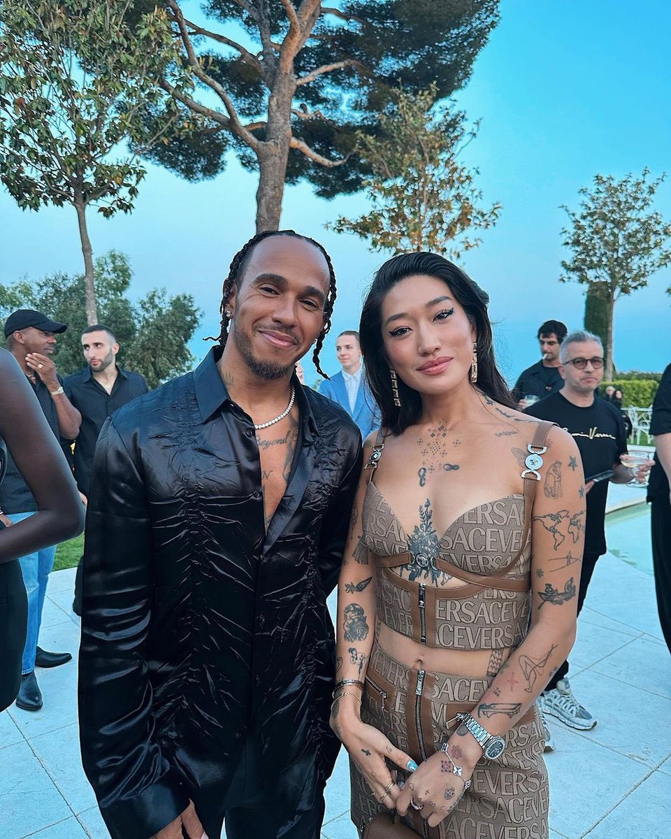 Lewis & Peggy Gou at the Versace show