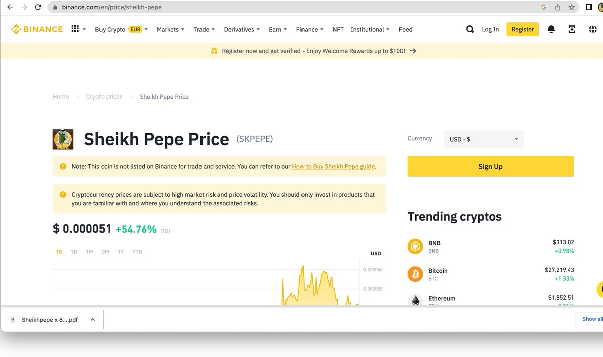 Yallah we are tracked on <a href="/binance/">Binance</a> 

#SheikhPepe #PEPEARMY #PEPE #MOONSHOT #BINANCE #BSCGEMS #1000X #HABIBI #DUBAI