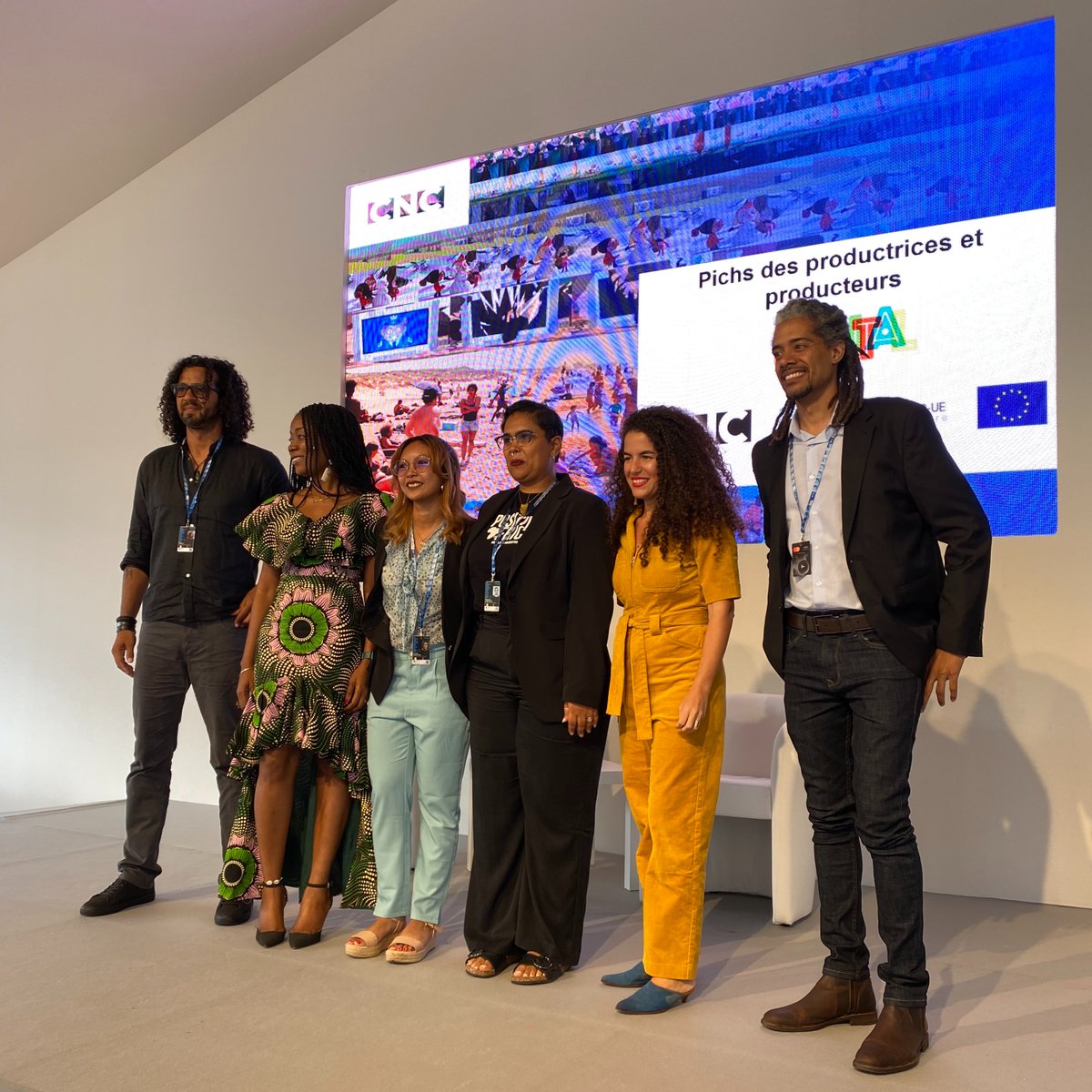 acpeuculture's tweet photo. 🎬 #Cannes2023  a servi de vitrine mémorable pour  6 producteurs du 🇨🇻, 🇨🇮, 🇭🇹, 🇲🇬 et 🇩🇴 soutenus par l'@acpeuculture! 

Dans le cadre de #DEENTAL, ils ont pu bénéficier d'une semaine de formations, d'ateliers et de rencontres durant le 76e @Festival_Cannes. 

#CannesFilmFestival https://t.co/w43a83l3o7