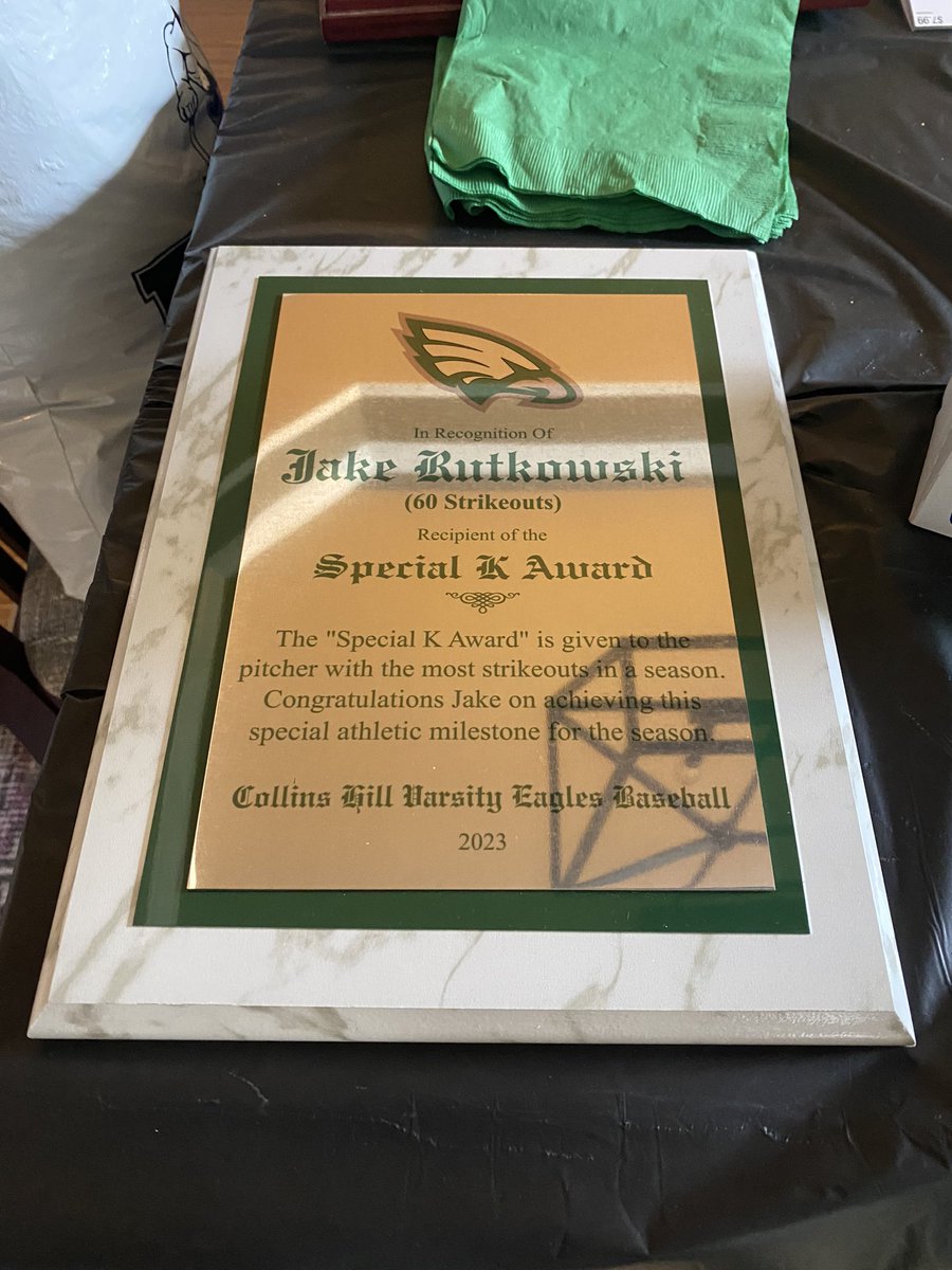 JakeRutkowski19's tweet photo. Blessed to be recognized by my program and by Gwinnett County this season. I received the April player of the month, All county honorable mention at shortstop and the “Special K award” from Collins Hill for having the most strikeouts. (60 through 49 IP) Uncommitted Dm’s are open! https://t.co/Qi9ereAFCC