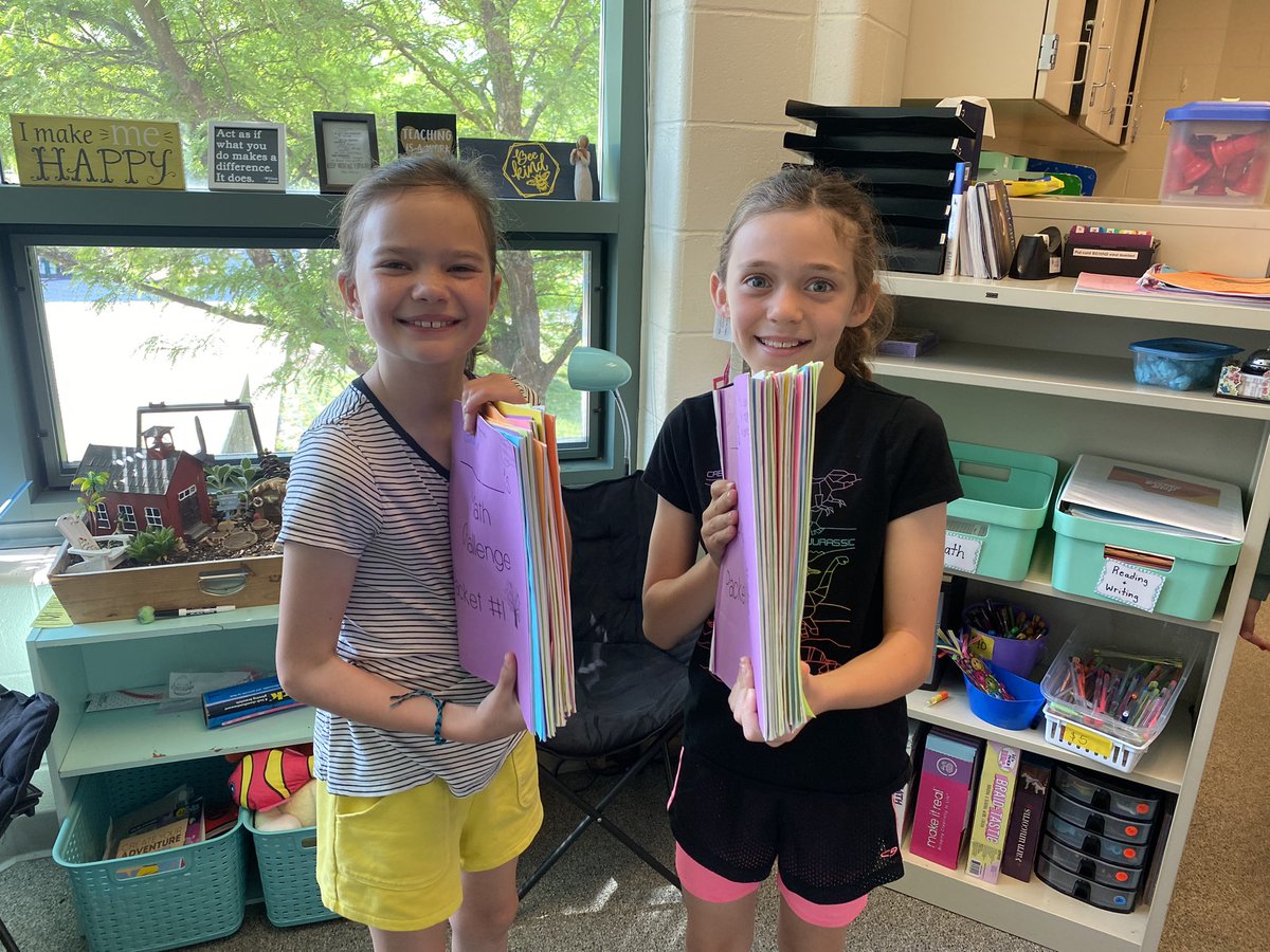 MrsPaulson2's tweet photo. Look at those giant stacks of Math Challenge packets all accomplished this year!! Way to go 3P friends for pushing yourselves to go above and beyond!!! https://t.co/mApxkjhzj4