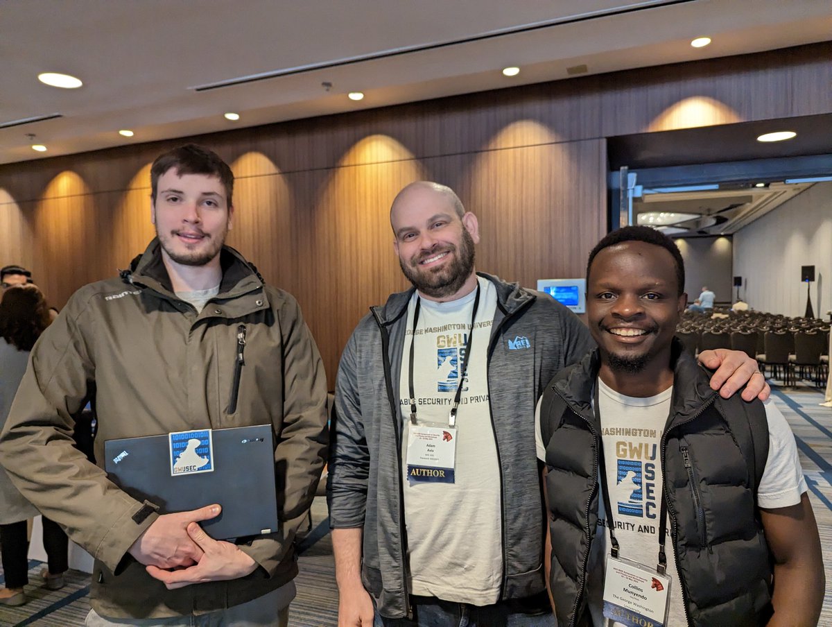 adamaviv's tweet photo. It's @gwusec representation day at @IEEESSP https://t.co/lx8FyU1moP