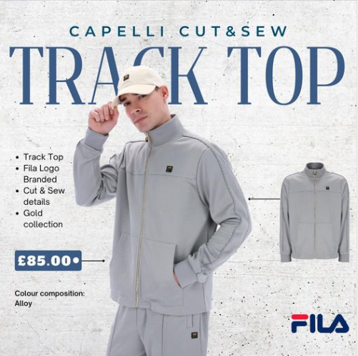 Capelli Cut & Sew Track Top just at £85.00!
Shop now online.

tidd.ly/42WKJED

#tracktop #top #filatop #fila #filauk #london #deals #dealsdealsdeals #trending #unitedkingdom #uklifestyle #ukdressingstyle